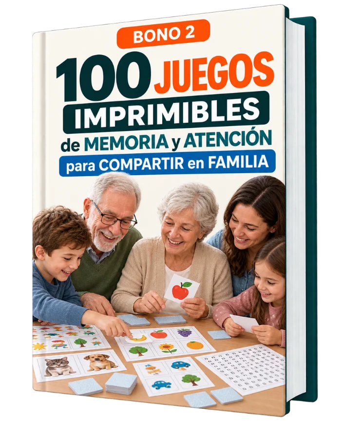 Mockup del bono 2: 100 juegos imprimibles de memoria y atención